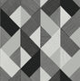 Marquetry Greystone geometric peel and stick wallpaper in black, grey, and white