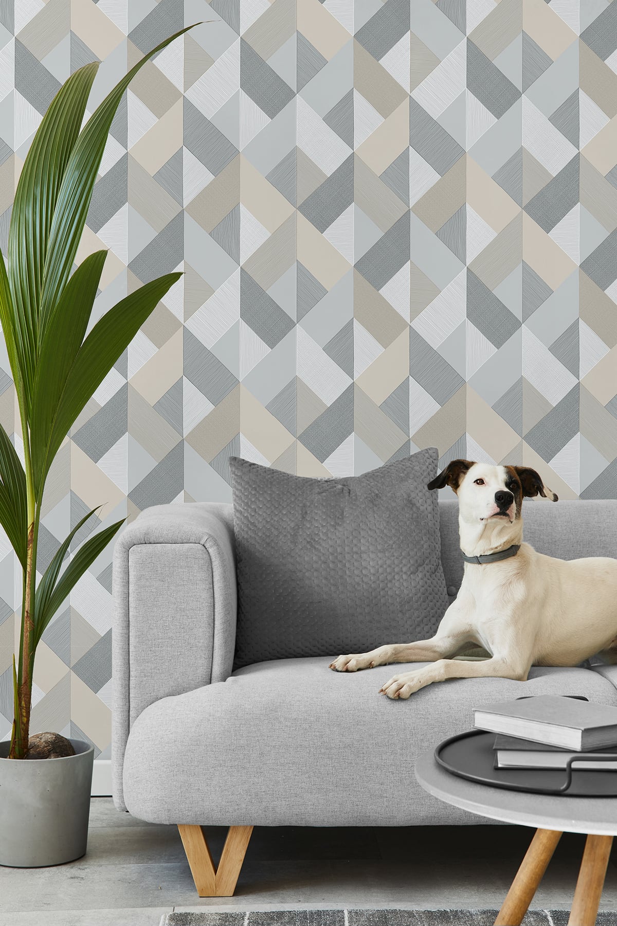 Marquetry Warm Stone by Stacy Garcia Peel and Stick Geometric Peel & Stick Wallpaper – Stacy Garcia Home SG11108