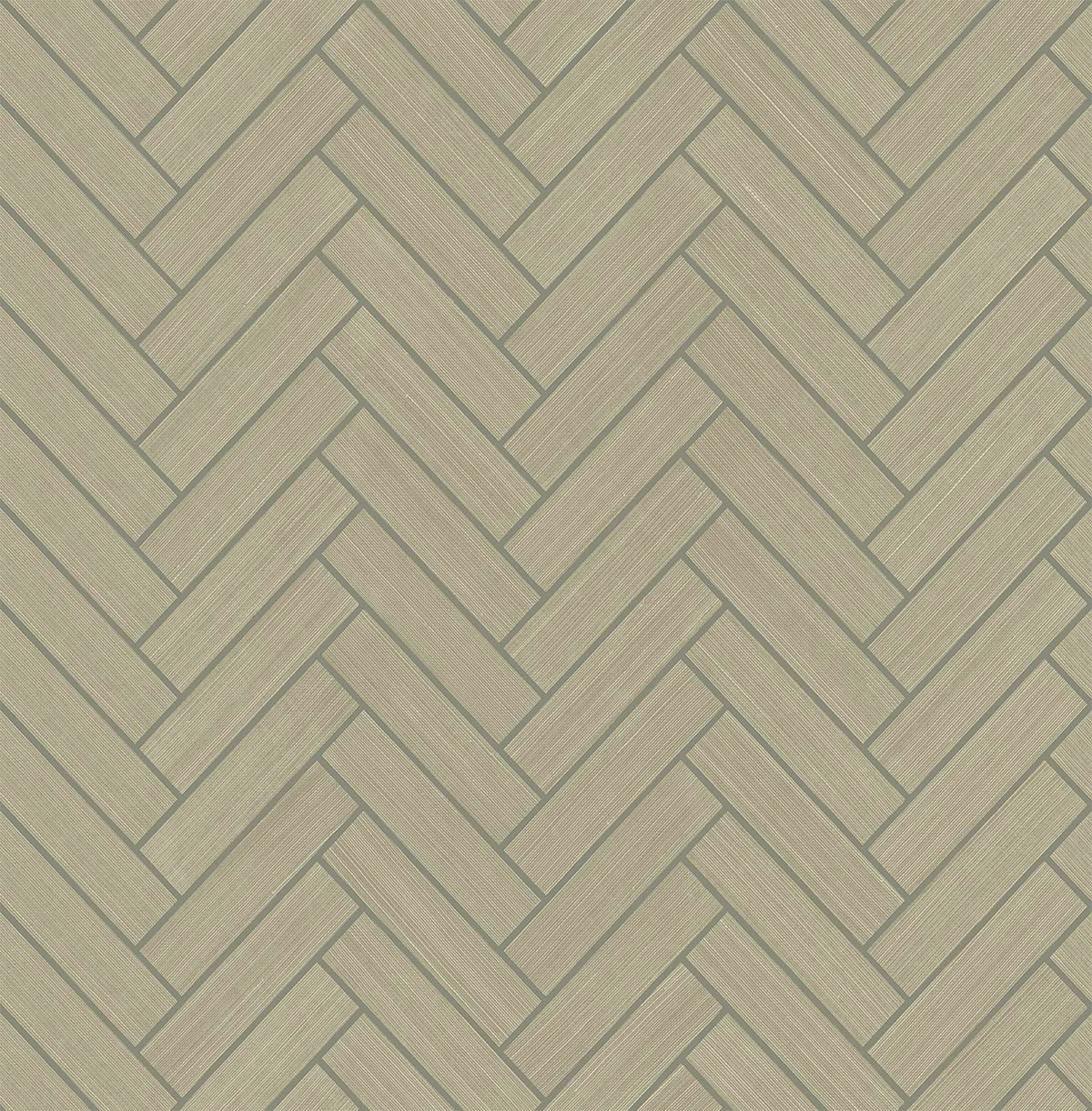 Khaki and metallic silver herringbone tile peel and stick wallpaper pattern