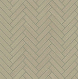 Khaki and metallic silver herringbone tile peel and stick wallpaper pattern