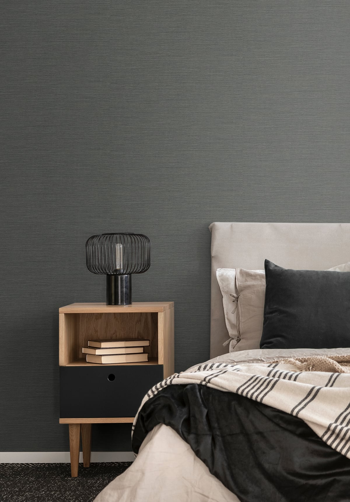 Seaside Faux Sisal Slate Grey by Stacy Garcia Peel and Stick Faux Sisal Texture Peel and Stick Wallpaper – Stacy Garcia Home SG11508
