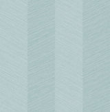 Chevy Hemp Blue Bell peel and stick wallpaper with subtle chevron grasscloth texture