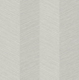Chevy Hemp peel and stick vinyl wallpaper in Lunar Grey with fine chevron grasscloth texture