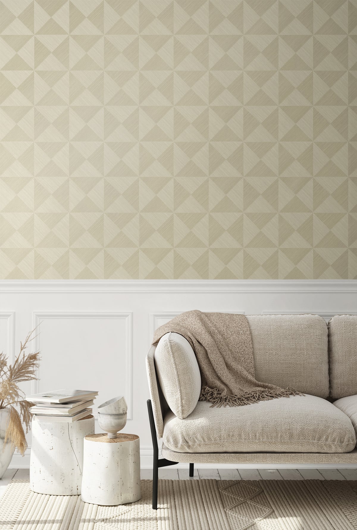 Geo Inlay Khaki by Stacy Garcia Home Peel & Stick Geometric Grasscloth Wallpaper – Stacy Garcia Home SG11703