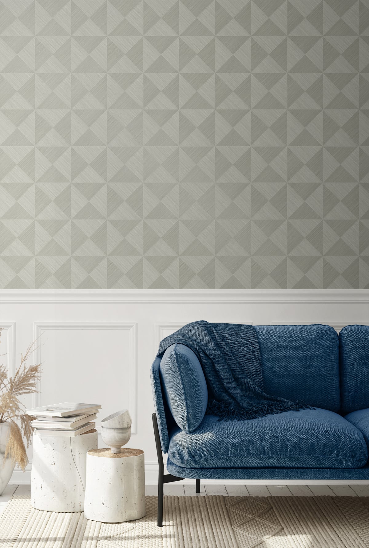 Geo Inlay Lunar Grey by Stacy Garcia Peel & Stick Geometric Wallpaper – Stacy Garcia Home SG11708