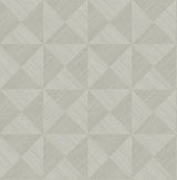 Geo Inlay Lunar Grey peel and stick geometric wallpaper pattern