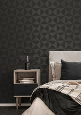 Geo Inlay Charcoal by Stacy Garcia Peel and Stick Geometric Wallpaper – Stacy Garcia Home SG11710