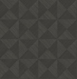 Geo Inlay charcoal geometric peel and stick wallpaper pattern