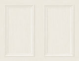 Faux Wood Panel peel and stick wallpaper in Dove (off-white) with raised panel look