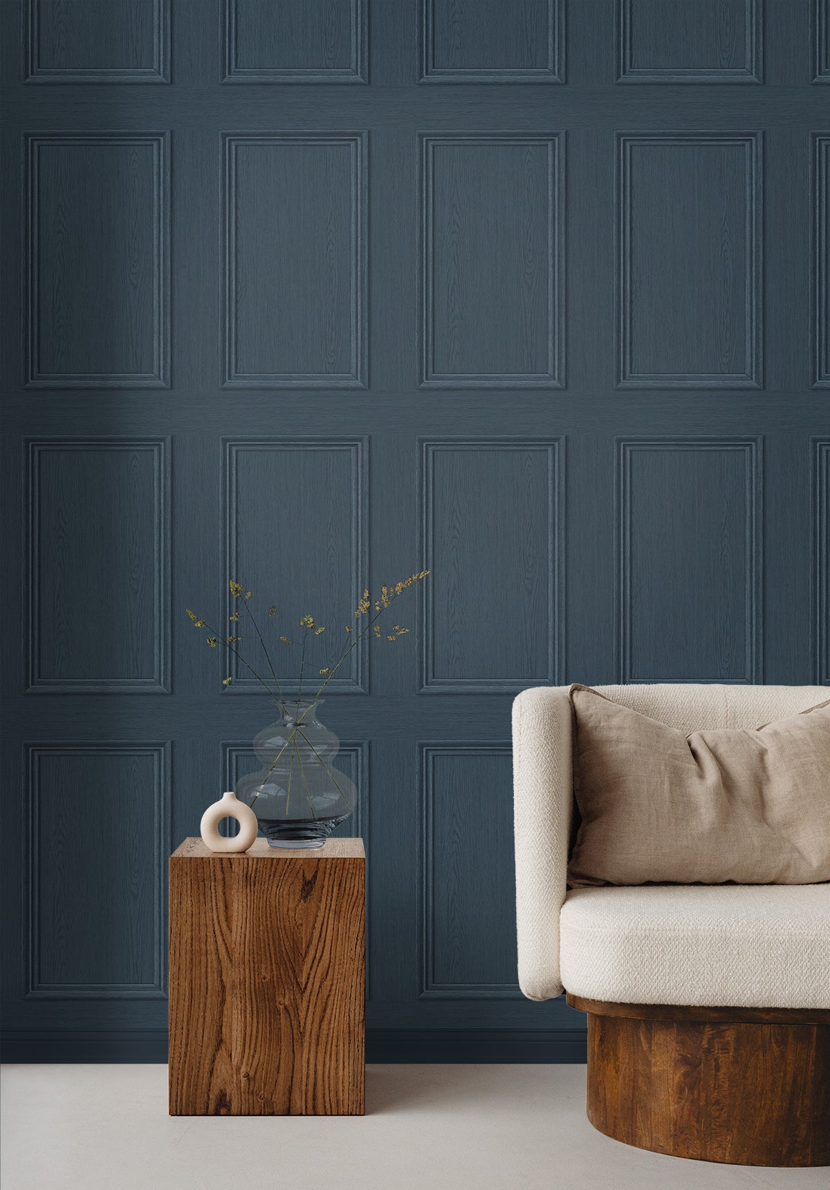 Faux Wood Panel Denim Blue by Stacy Garcia Peel & Stick Wallpaper – Stacy Garcia Home SG11802