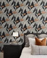 Birds of Paradise Onyx & Metallic Copper by Stacy Garcia Peel & Stick Wallpaper – Stacy Garcia Home SG11910
