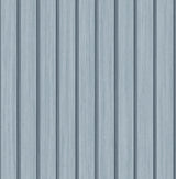 Blue faux wooden slat peel and stick wallpaper with vertical plank effect