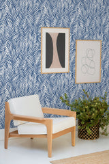 Mod Palm Coastal Blue by Stacy Garcia Peel and Stick Palm Leaf Peel & Stick Wallpaper – Stacy Garcia Home SG12302 -Sample