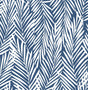 Mod Palm peel and stick wallpaper in coastal blue with white palm frond pattern