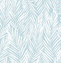 Mod Palm Blue Skies botanical palm frond peel and stick wallpaper in light blue and white