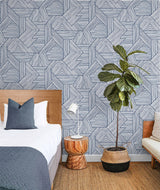 Etched Geometric Navy Blue by Stacy Garcia Peel and Stick Geometric Peel & Stick Wallpaper – Stacy Garcia Home SG12402