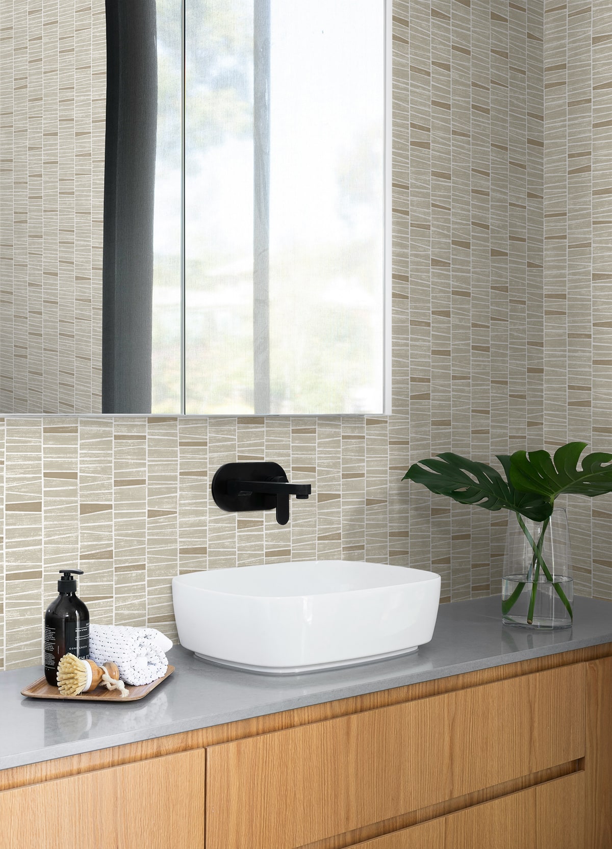 Organic Stripe Neutral by Stacy Garcia Peel and Stick Striped Wallpaper – Stacy Garcia Home SG12507
