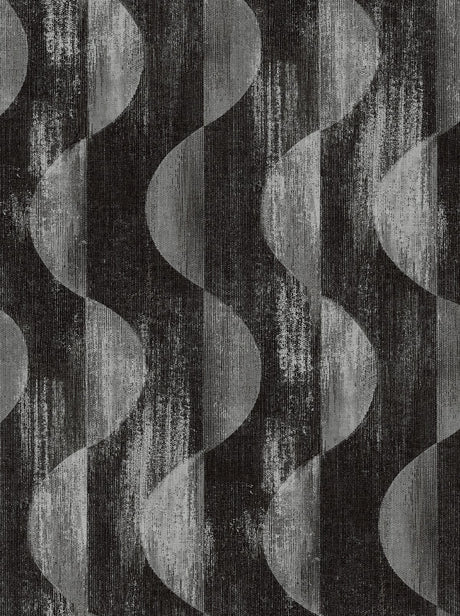 Half Circles charcoal geometric peel and stick wallpaper pattern