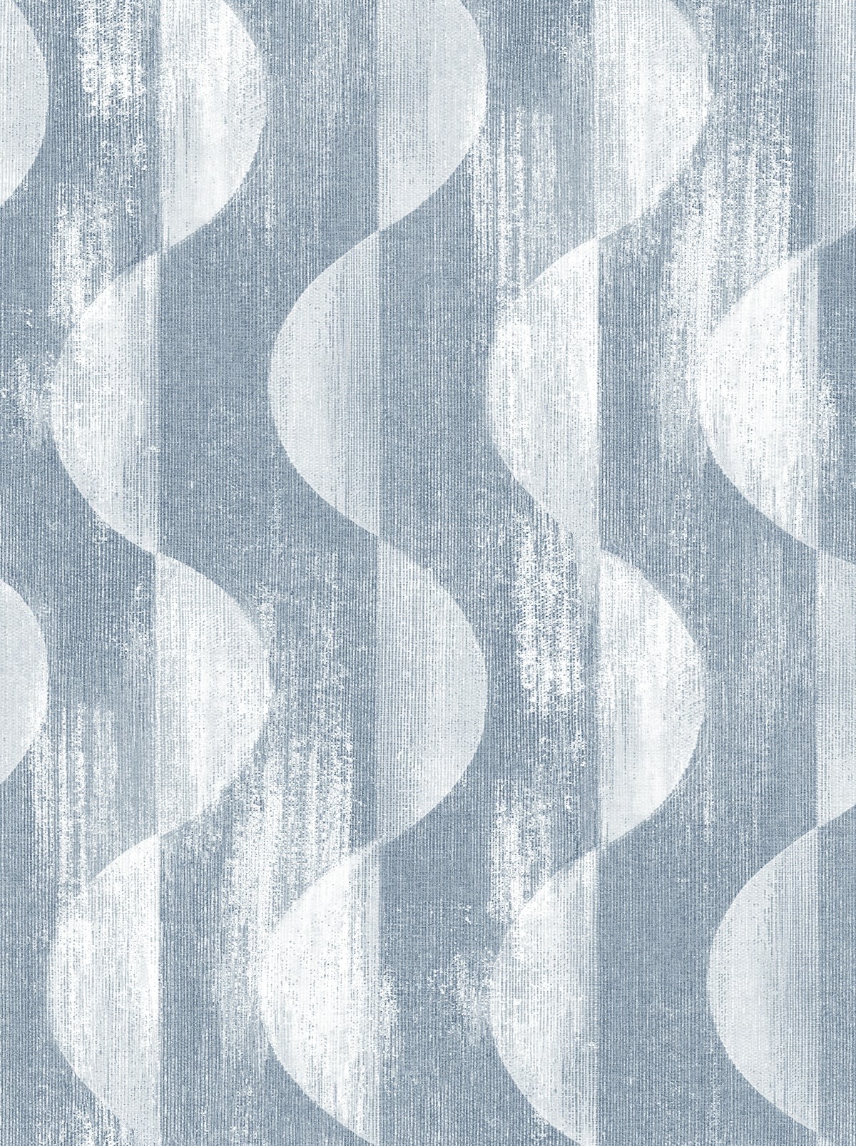 Half Circles geometric peel and stick wallpaper in blue with satin finish