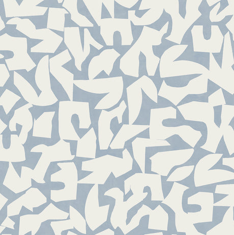 Graphic Geo blue and white geometric peel and stick wallpaper pattern