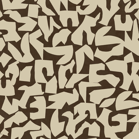 Graphic Geo brown and beige abstract geometric peel and stick wallpaper pattern