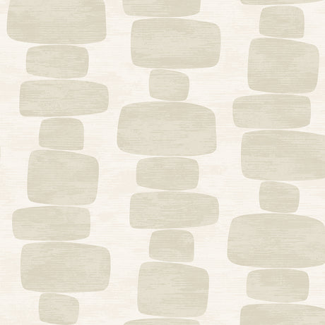 Beige geometric block stripe peel and stick wallpaper pattern