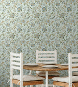 Jacobean Floral Trail Sea Mist by Stacy Garcia Peel and Stick Vintage Floral Peel & Stick Wallpaper – Stacy Garcia Home SG13004