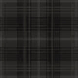 Crossroads Plaid in Wrought Iron (black/charcoal) peel and stick vinyl wallpaper pattern