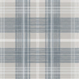 Crossroads Plaid Argos Grey & Blue by Stacy Garcia Home Peel & Stick Plaid Wallpaper – Stacy Garcia Home SG13102-Sample