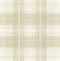 Crossroads Plaid peel and stick wallpaper in Sand Dollar beige plaid pattern