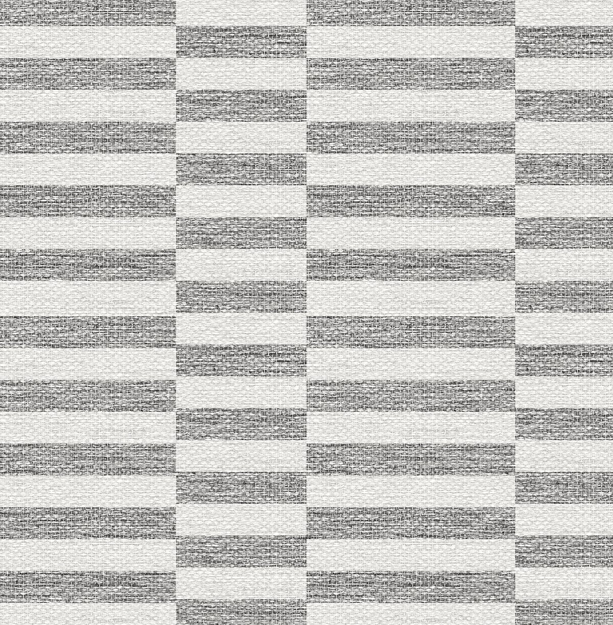 Faux Woven Stripe peel and stick wallpaper in Iron Mist grey and off-white woven stripe pattern