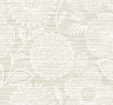 Faux Grass Floral Sand by Stacy Garcia Peel and Stick Faux Grasscloth Floral Peel & Stick Wallpaper – Stacy Garcia Home SG13307
