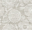 Faux Grass Floral peel and stick wallpaper in Harbor Grey