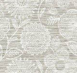 Faux Grass Floral Harbor Grey by Stacy Garcia Peel & Stick Wallpaper – Stacy Garcia Home SG13308 -Sample