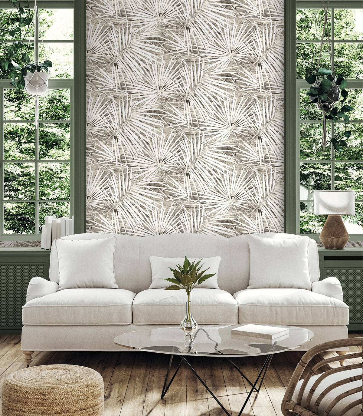 Fossil Palm Pavestone by Stacy Garcia Peel and Stick Botanical Wallpaper – Stacy Garcia Home SG13408