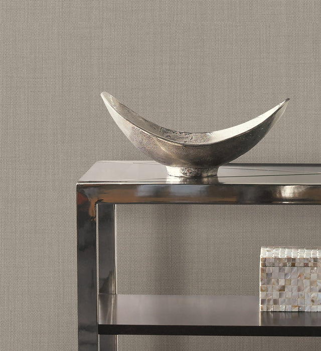Sofia Weave Mushroom Wallpaper with Textured Weave Pattern - York SI15867
