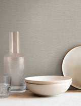 Shimmering Linen Grey Textured Wallpaper - York SI18551