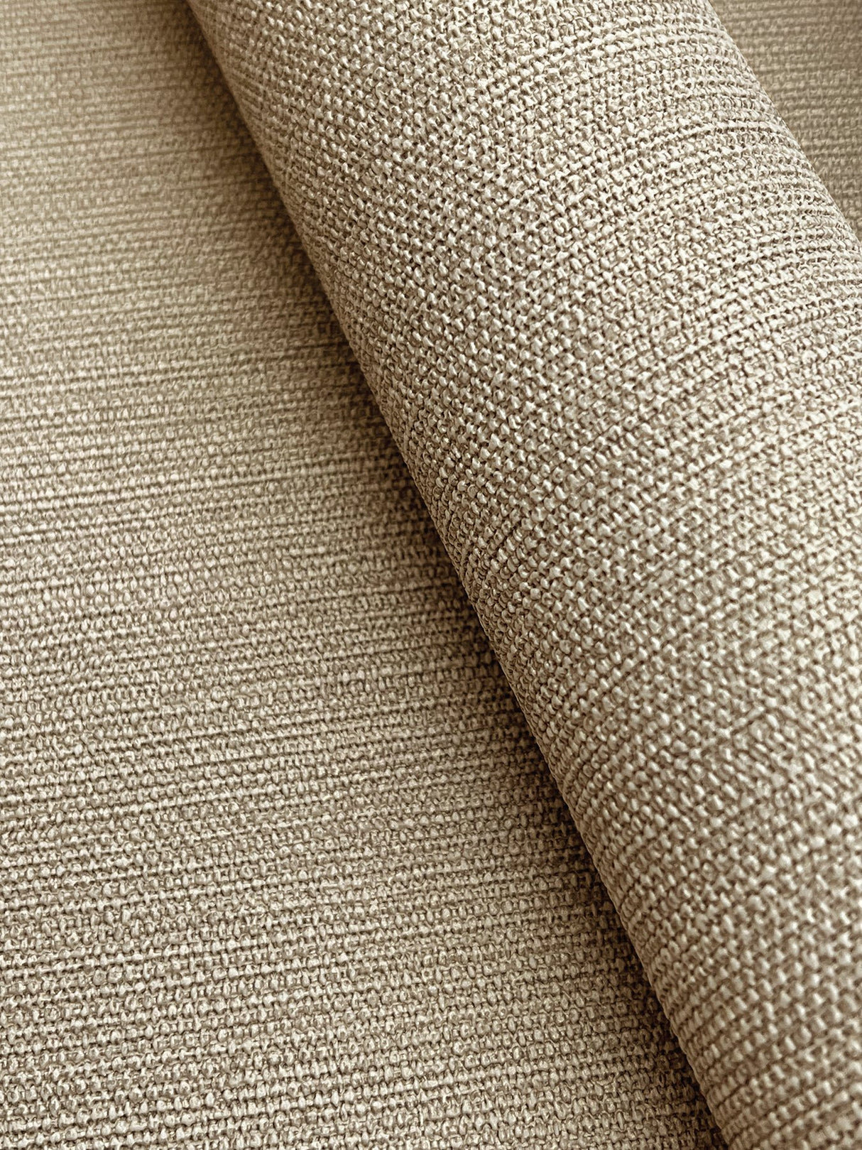 Shimmering Linen Light Caramel Wallpaper with Textured Linen Motif - York SI18554