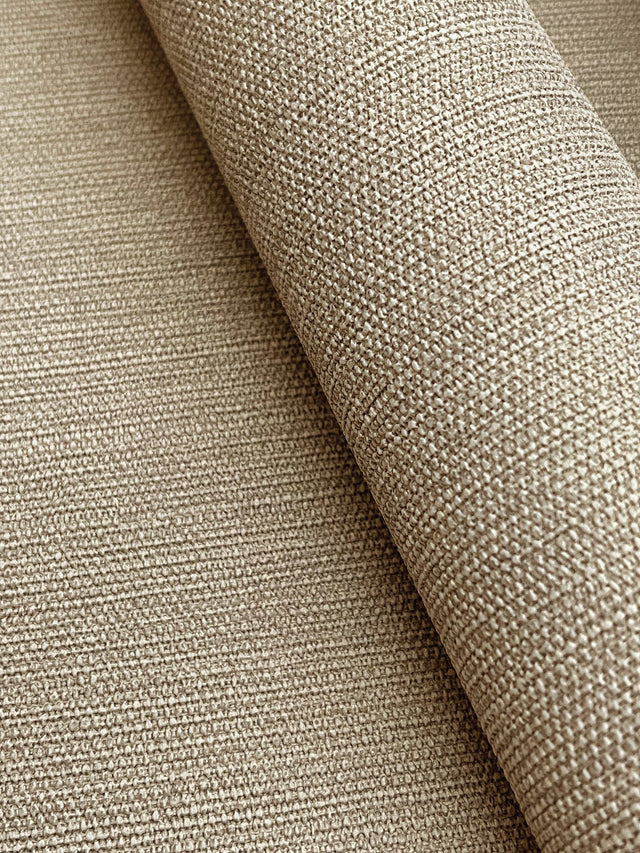 Shimmering Linen Light Caramel Wallpaper with Textured Linen Motif - York SI18554