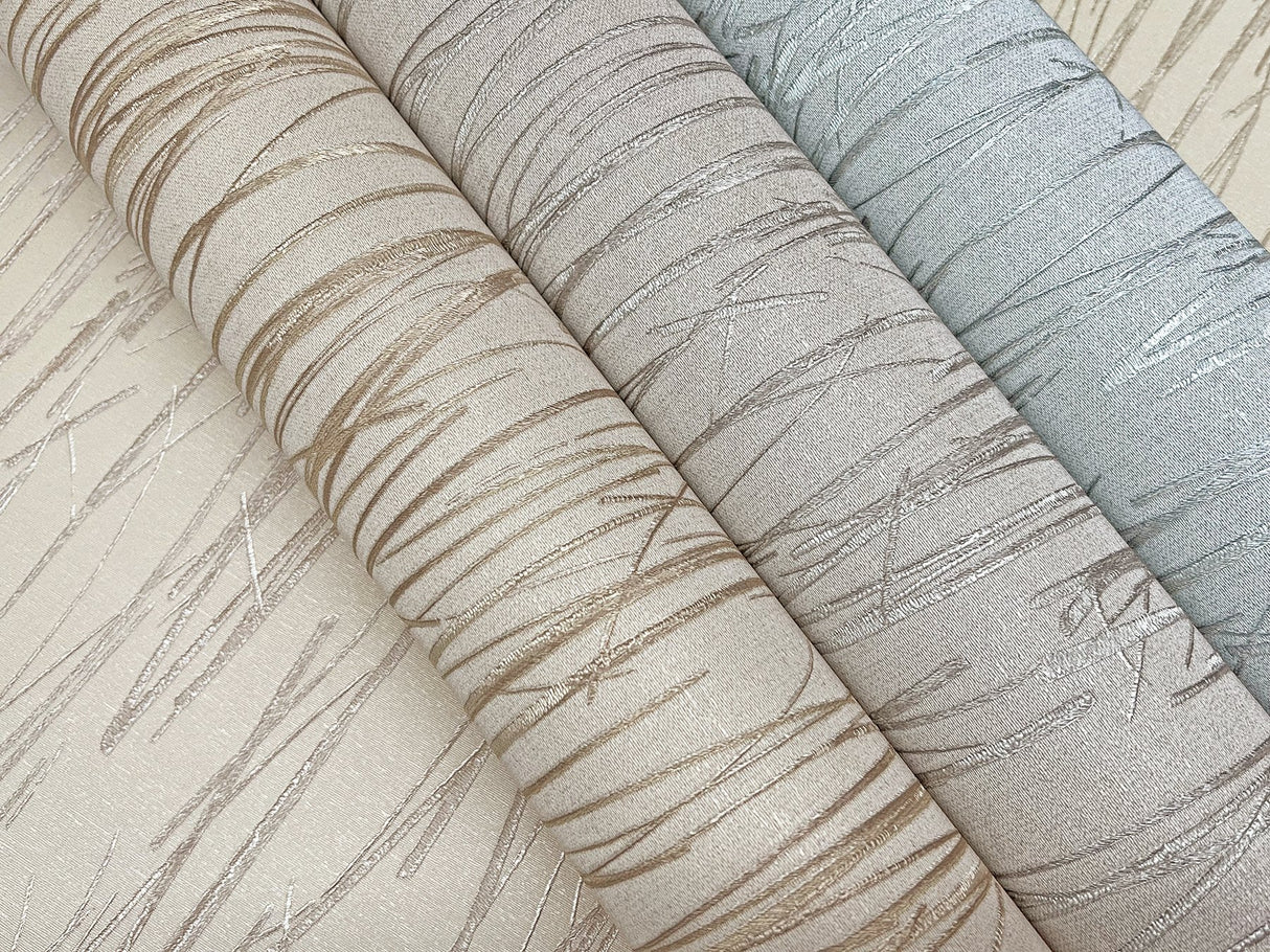 Piedmont Bamboo Grey Wallpaper with Modern Raised Prints Texture - York SI20710