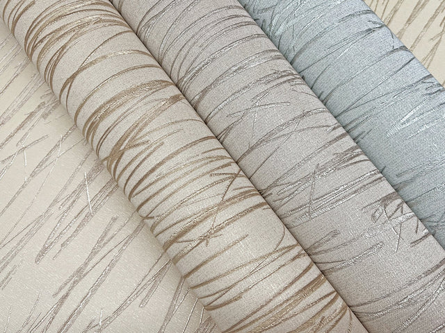 Piedmont Bamboo Grey Wallpaper with Modern Raised Prints Texture - York SI20710