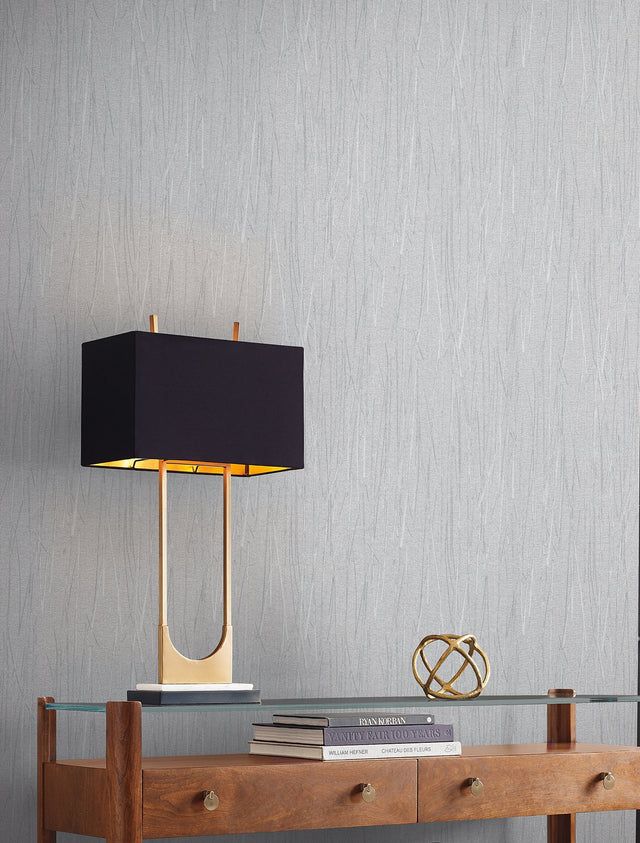 Piedmont Bamboo Grey Wallpaper with Modern Raised Prints Texture - York SI20710