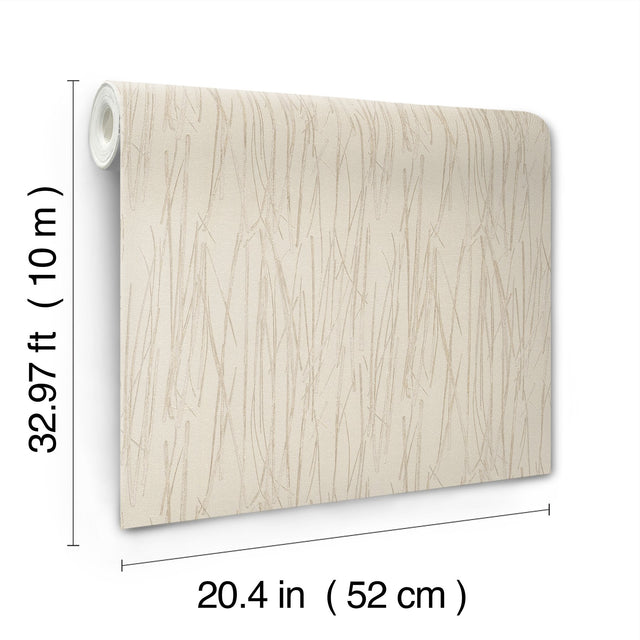 Piedmont Bamboo Ivory Wallpaper with Raised Modern Bamboo Motif - York SI20711