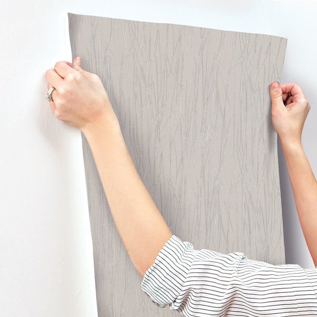 Piedmont Bamboo Taupe Wallpaper with Raised Prints Modern Style - York SI20712