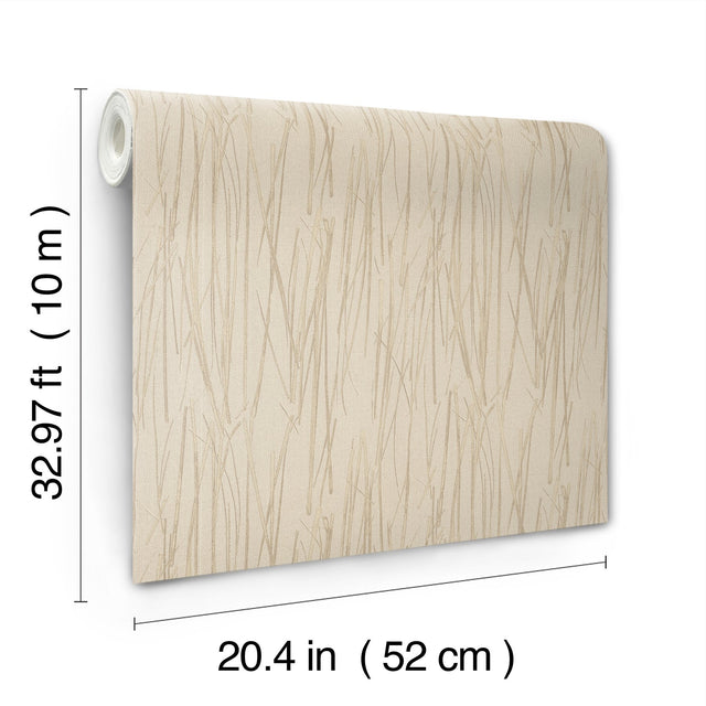 Piedmont Bamboo Linen Wallpaper in Linen with Raised Prints Modern Style - York SI20713