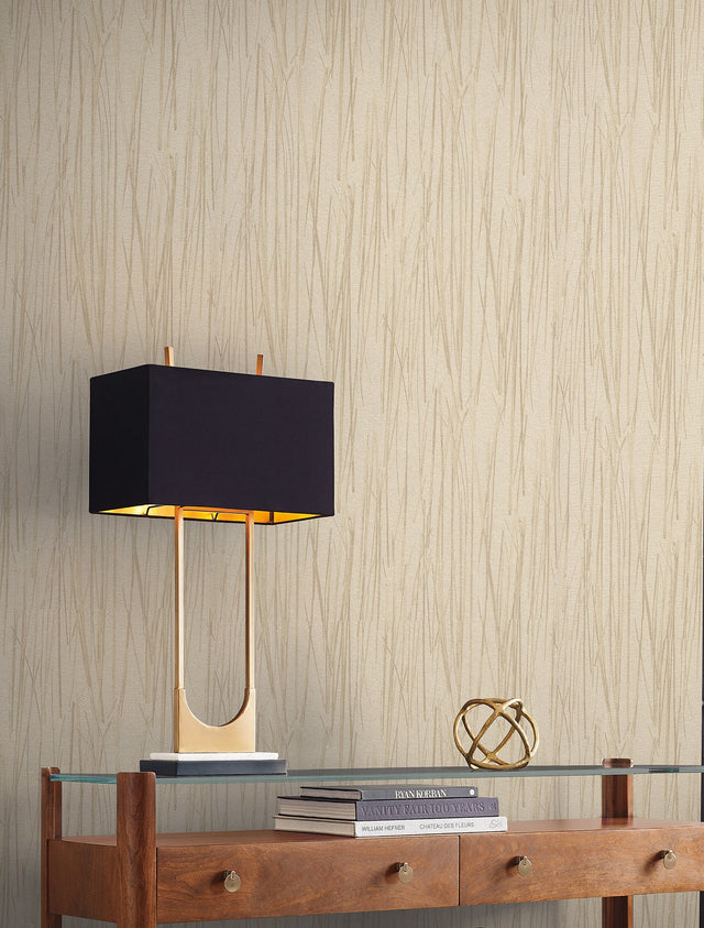 Piedmont Bamboo Linen Wallpaper in Linen with Raised Prints Modern Style - York SI20713