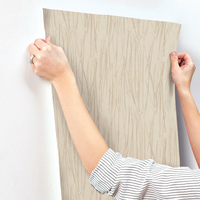 Piedmont Bamboo Linen Wallpaper in Linen with Raised Prints Modern Style - York SI20713