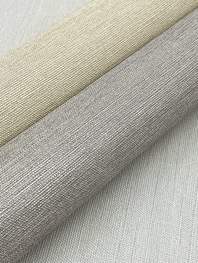 Shimmering Linen Ivory Wallpaper with Textured Linen Pattern, Transitional Style - York SI24373