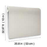 Shimmering Linen Ivory Wallpaper with Textured Linen Pattern, Transitional Style - York SI24373