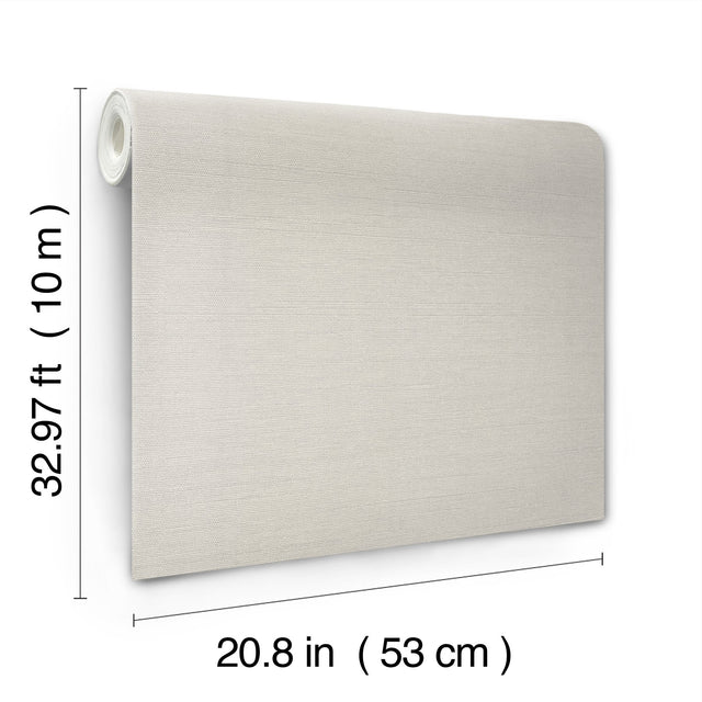 Shimmering Linen Ivory Wallpaper with Textured Linen Pattern, Transitional Style - York SI24373